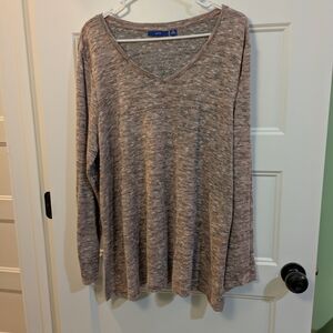 Apt. 9 Women's Heathered Brown Long Sleeve Top